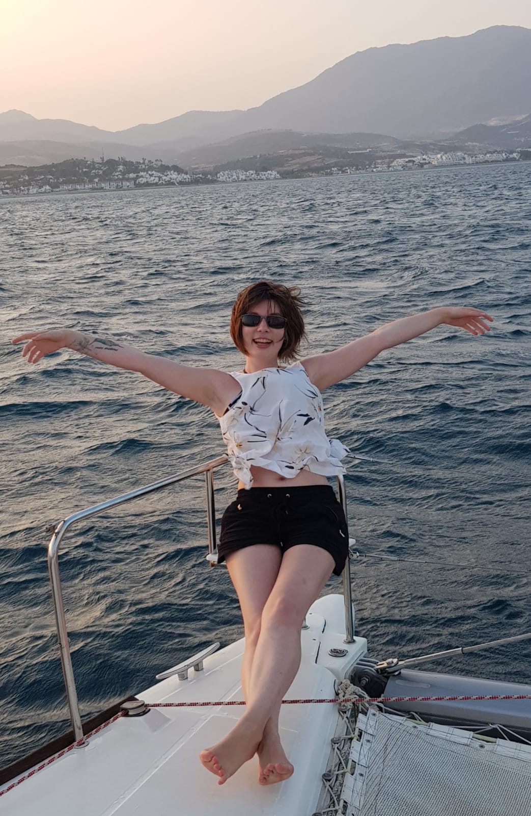 Natasha on a Boat